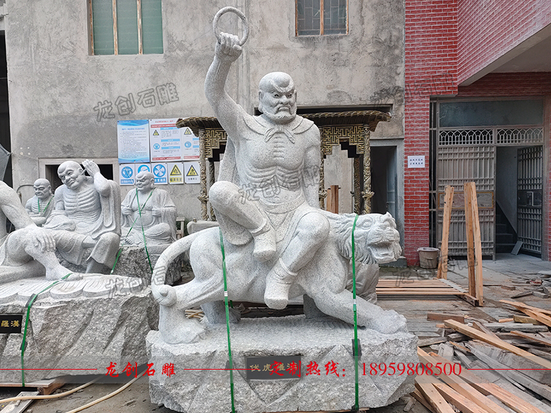 浙江省臺州市慈恩寺石雕十八羅漢雕刻發(fā)貨