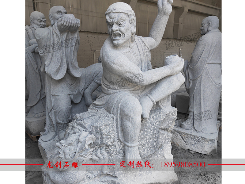 浙江省臺州市慈恩寺石雕十八羅漢雕刻發(fā)貨